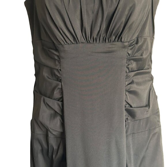 EUC - Betsy & Adam By Linda Bernell Black Ruched Evening Cocktail Dress - Size 8 - Picture 7 of 14